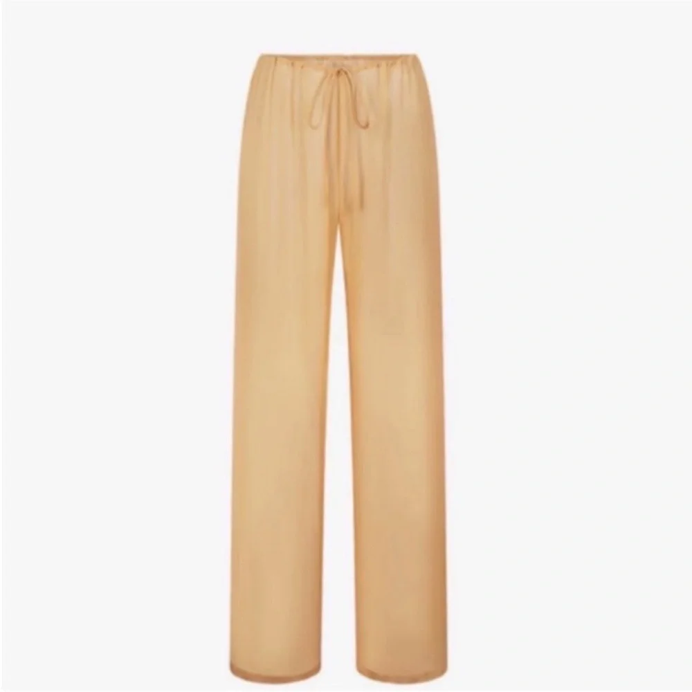 SKIMS Crinkle Silk Cover Ups Pants - Ochre